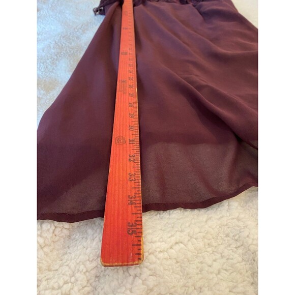 Maurice’s Burgundy Size Small Cold Shoulder Lace Top Lined Party Dress - Picture 9 of 9